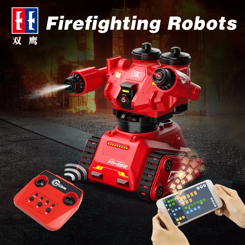 Double E E812 Rc Robot Mobile App Remote Control Intelligent Fire man Fighting Smart Robot Luminous Water Spray Toys for Boys
Double E E812 Rc Robot Mobile App Remote Control Intelligent Fire man Fighting Smart Robot Luminous Water Spray Toys for Boys