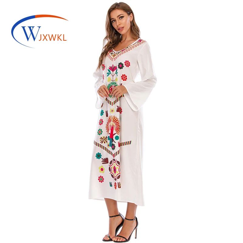 WJXWKL 2021 Plus Size Dubai Middle East Women's Bohemian Tassel Maxi Dress Hot-Selling Vintage Ethnic Floral-Print Dress
WJXWKL 2021 Plus Size Dubai Middle East Women's Bohemian Tassel Maxi Dress Hot-Selling Vintage Ethnic Floral-Print Dress