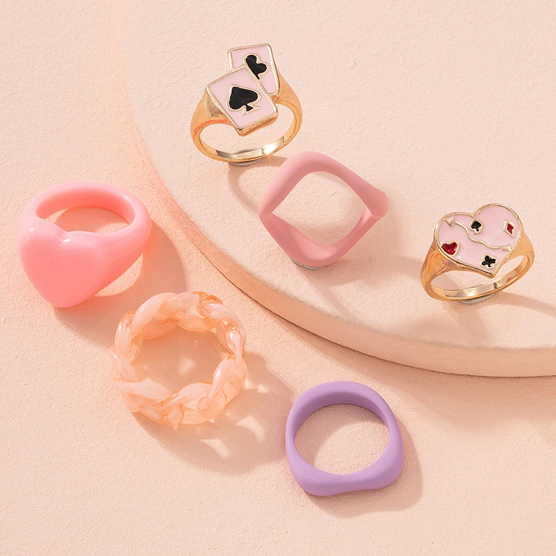 6 Pieces/Set Ins Trendy White Blue Red Love Heart Acrylic Irregular Pearl Finger Rings Korean Fashion Women Party Jewelry
6 Pieces/Set Ins Trendy White Blue Red Love Heart Acrylic Irregular Pearl Finger Rings Korean Fashion Women Party Jewelry