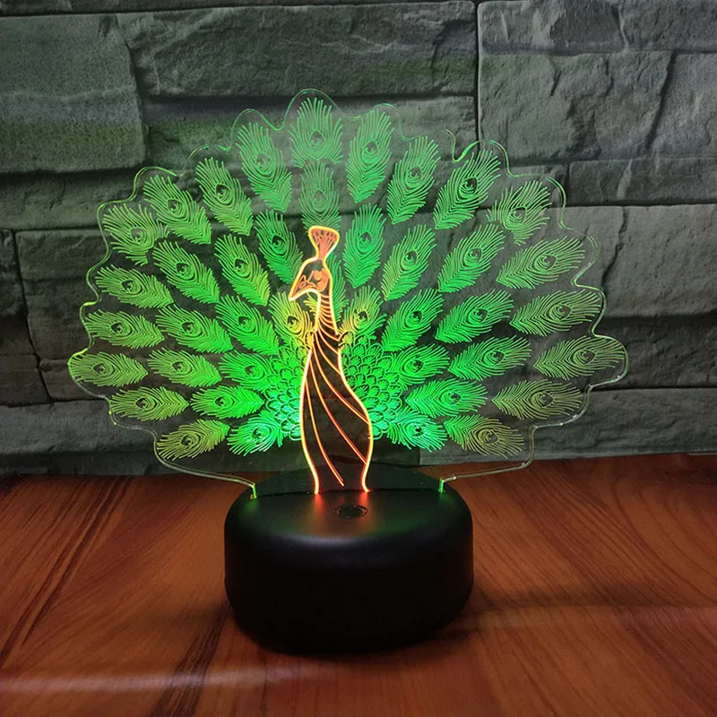 Colorful Peacock 3d Night Lights Birthday Gift for Child Kids Bedroom Sleeping Lighting Acrylic Touch USB Table Lamp Home Decor
Colorful Peacock 3d Night Lights Birthday Gift for Child Kids Bedroom Sleeping Lighting Acrylic Touch USB Table Lamp Home Decor