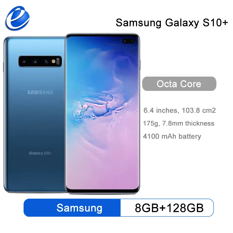 Разблокированный телефон Samsung Galaxy S10 + Plus G975F/U 128 ГБ 512 Восьмиядерный процессор