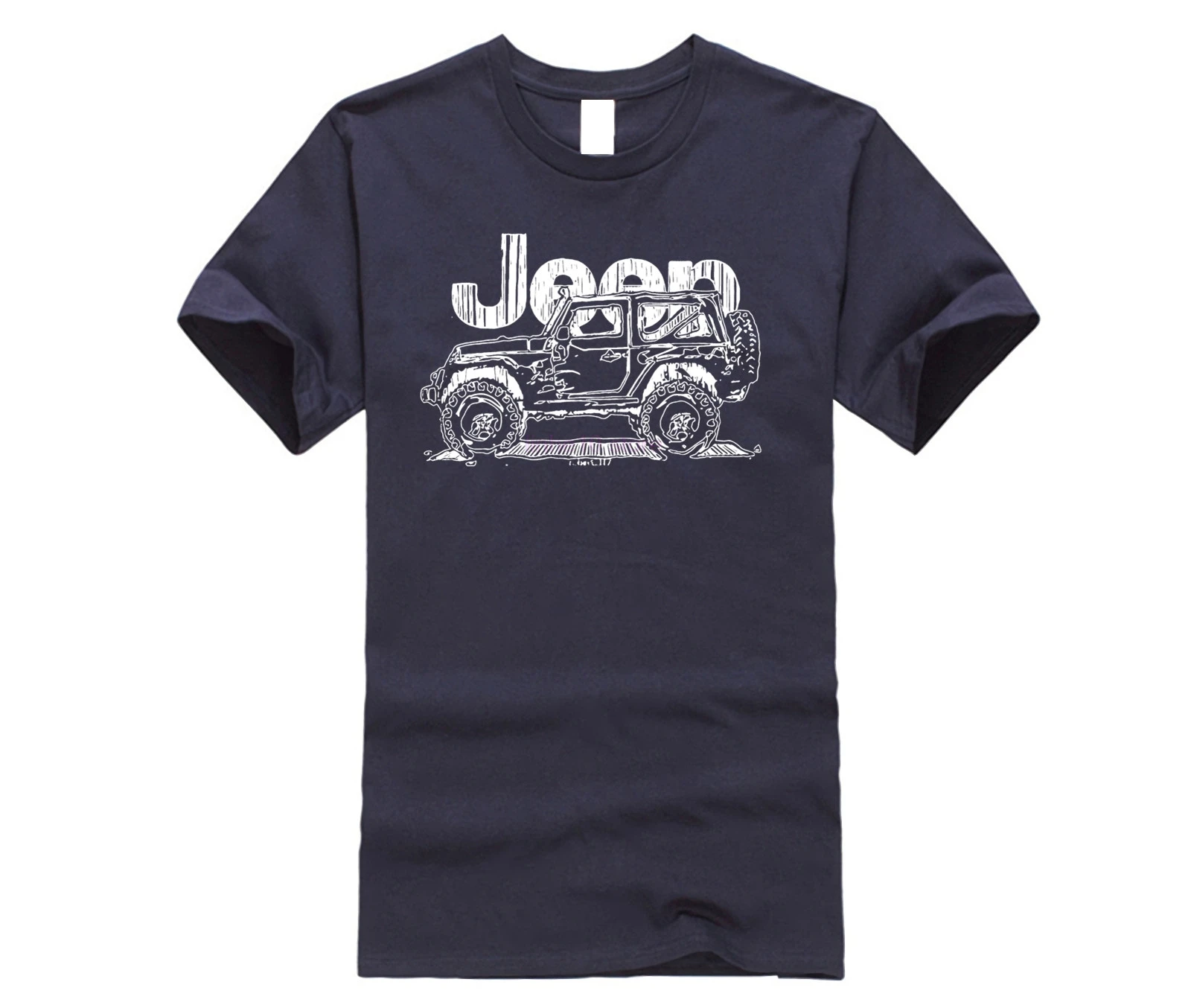 Ретро-футболка Jeeps мужская повседневная Винтажная футболка с уникальным