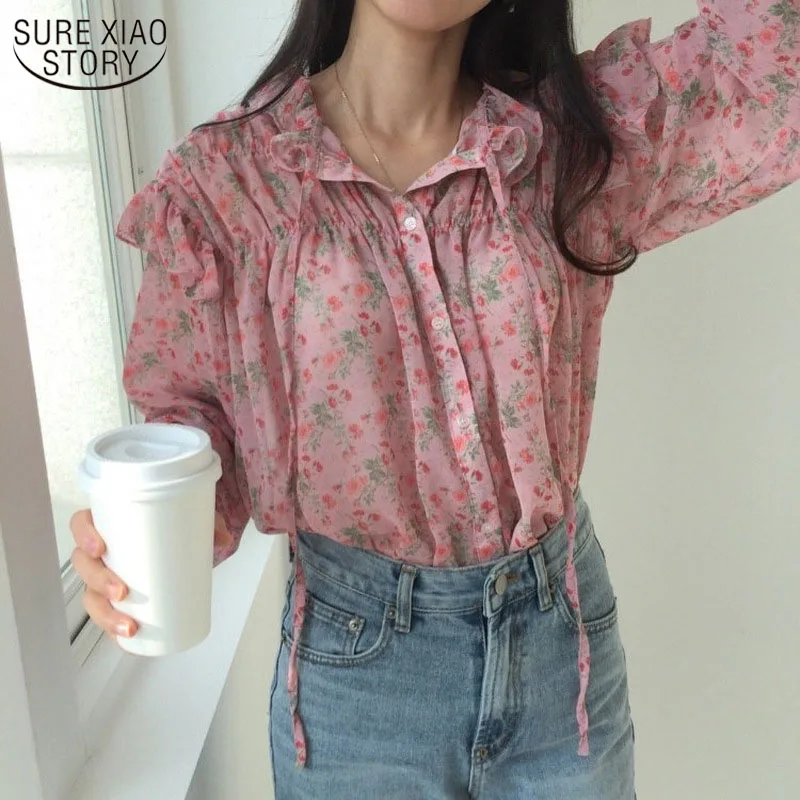 2021 Autumn New Long Sleeve Woman's Blouses Printed Wild Chiffon Blouse Korean Clothes Vintage Ruffled Pink Shirts Woman 10336
2021 Autumn New Long Sleeve Woman's Blouses Printed Wild Chiffon Blouse Korean Clothes Vintage Ruffled Pink Shirts Woman 10336