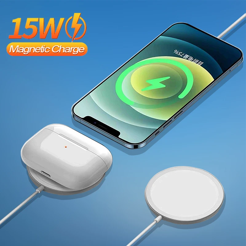 

QI 15W Magnetic Wireless Charger Mag Save Fast Charging Adapters Desk Bracket For iPhone 12 For Apple Airpods Pro Quick Chargers