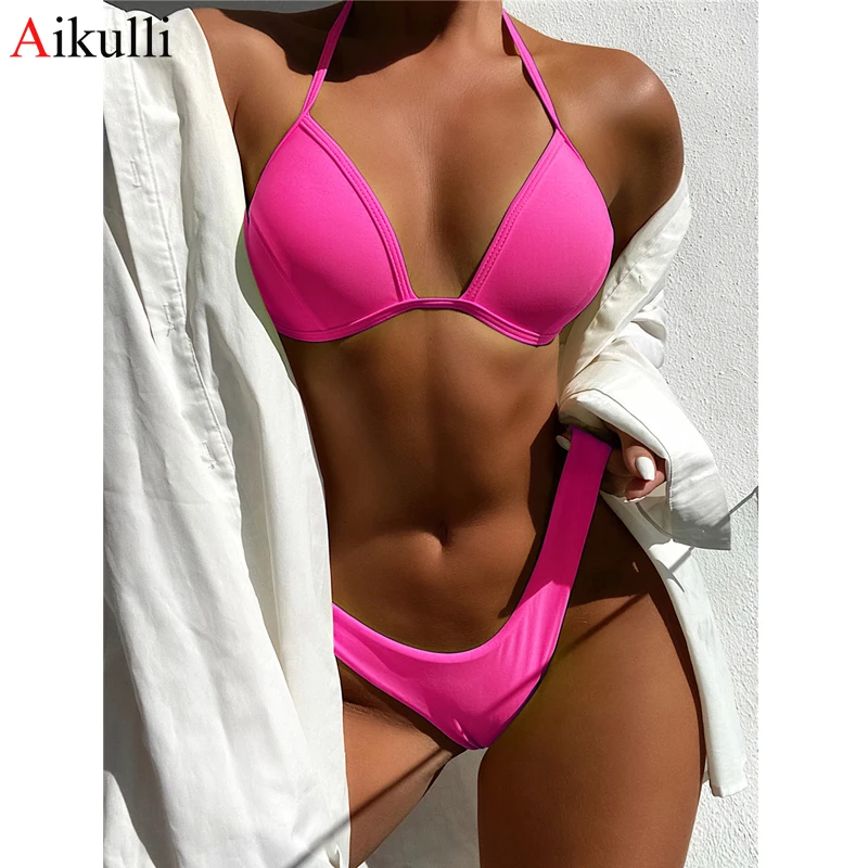 Sexy Halter Solid Bikini Swimsuit Women Swimwear Female Bikinis Set Brazilian Bathing Suit 2021 Summer Beach Wear Swimming Suit
Sexy Halter Solid Bikini Swimsuit Women Swimwear Female Bikinis Set Brazilian Bathing Suit 2021 Summer Beach Wear Swimming Suit