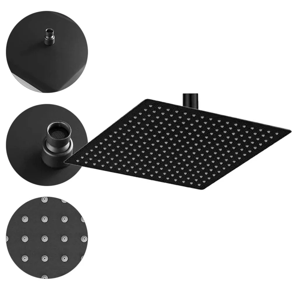 8in Square Rainfall High Pressure Stainless Steel Bath Shower Head Matte Black With 121 Spray Nozzles Bathroom Replacement Parts
8in Square Rainfall High Pressure Stainless Steel Bath Shower Head Matte Black With 121 Spray Nozzles Bathroom Replacement Parts
