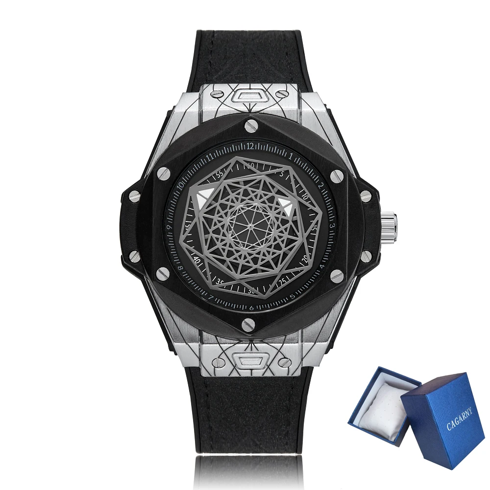 Men Watches Top Luxury Brand Cagarny Men's Quartz Wrist Watch Leather Rubber Strap Creative Waterproof Mens Wristwatch reloj New 
Men Watches Top Luxury Brand Cagarny Men's Quartz Wrist Watch Leather Rubber Strap Creative Waterproof Mens Wristwatch reloj New
