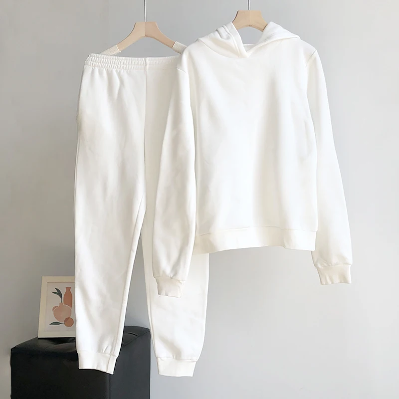 Women Casual 2 Pieces Set Hoodies Elegant Solid Set Winter Warm Sweatshirts And Pants Fashion Solid Sets Long Sleeve Hoodie 2021 
Women Casual 2 Pieces Set Hoodies Elegant Solid Set Winter Warm Sweatshirts And Pants Fashion Solid Sets Long Sleeve Hoodie 2021