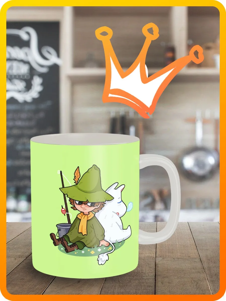 Кружка белая мультфильм муми тролль moomin - 6719 | Дом и сад