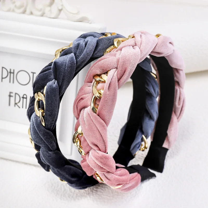 Vintage Metal Chains Jewel Hair Bands For Women Hair Clips Braided Velvet Headband Hairband Hoop Girls Hair Accessories Haar
Vintage Metal Chains Jewel Hair Bands For Women Hair Clips Braided Velvet Headband Hairband Hoop Girls Hair Accessories Haar