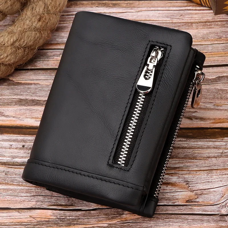 HUMERPAUL Classic Style Men Wallets Cow Leather RFID Short Card Holder Purse Simple Zipper Male Fashion High Quality Coin Pocket
HUMERPAUL Classic Style Men Wallets Cow Leather RFID Short Card Holder Purse Simple Zipper Male Fashion High Quality Coin Pocket