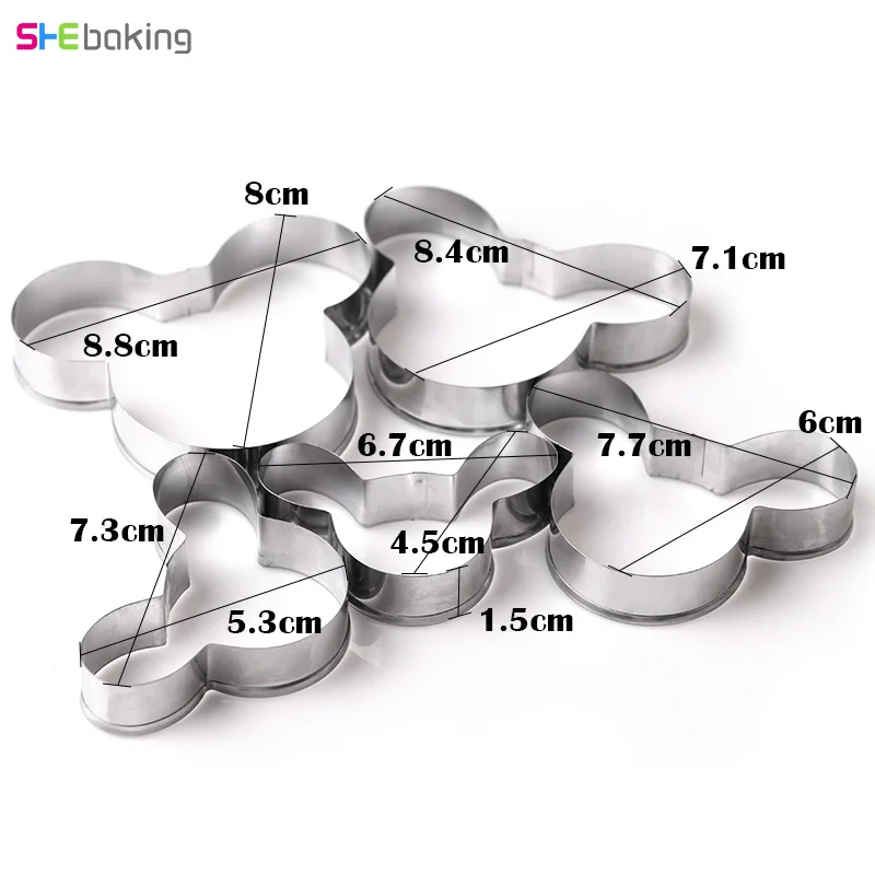 Shebaking Mickey Mousse Cake Making Molds Stainless Steel Cookie Cutters Biscuit Fondant Diy Cake Decoration Kitchen Baking Tool
Shebaking Mickey Mousse Cake Making Molds Stainless Steel Cookie Cutters Biscuit Fondant Diy Cake Decoration Kitchen Baking Tool
