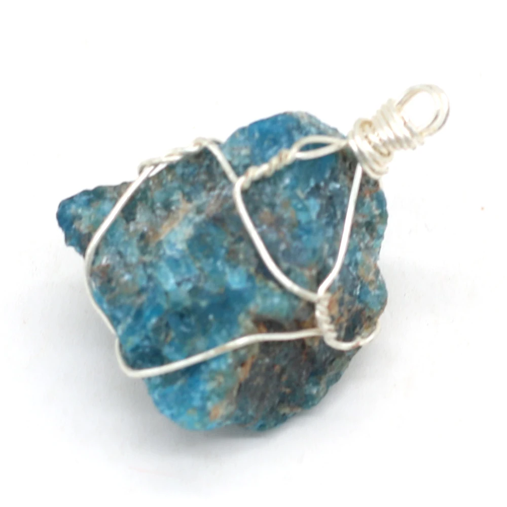 Pendant Natural Stone White Blue Crystal Bud Wrapped With Silver Wire Charm for Jewelry Making DIY Earrings Necklace Accessories
Pendant Natural Stone White Blue Crystal Bud Wrapped With Silver Wire Charm for Jewelry Making DIY Earrings Necklace Accessories