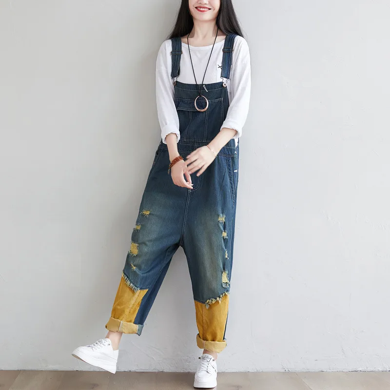 Helisopus Baggy Drop Crotch Cowboy Jumpsuit Women Rompers Ripped Hole Loose Denim Overalls Bib Wide Leg Long Harem Pants
Helisopus Baggy Drop Crotch Cowboy Jumpsuit Women Rompers Ripped Hole Loose Denim Overalls Bib Wide Leg Long Harem Pants