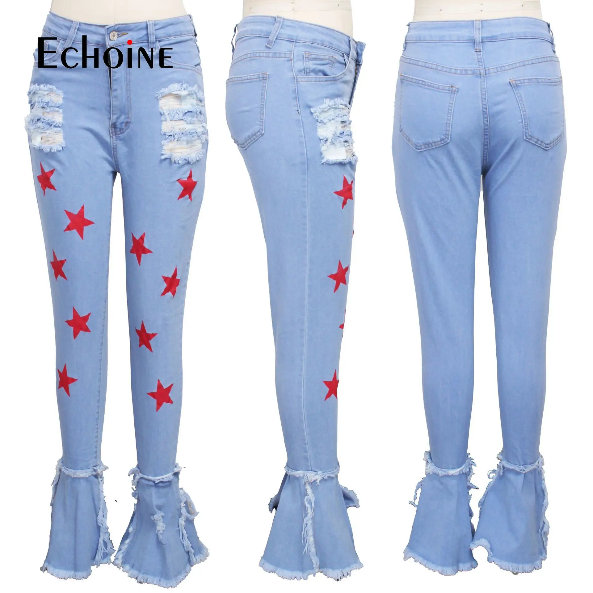 Echoine Star print Denim Flare Jeans Women High Waist Skinny Jeans Wide Leg Trousers ladies Casual Bell Bottom Jeans Pants
Echoine Star print Denim Flare Jeans Women High Waist Skinny Jeans Wide Leg Trousers ladies Casual Bell Bottom Jeans Pants