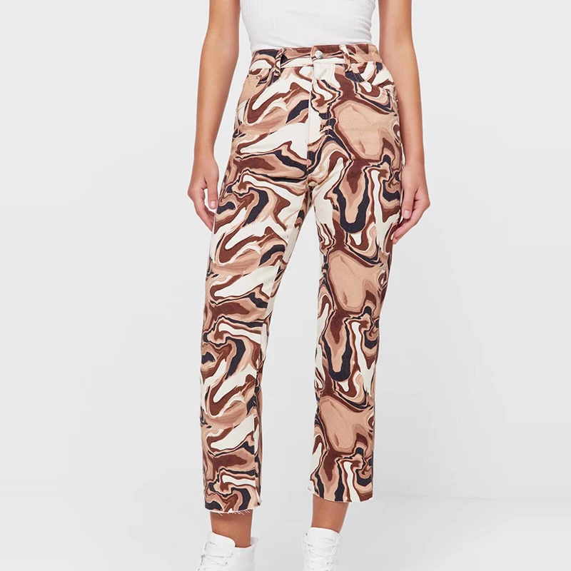 Za 2021 Women Fashion Ripple Print Jeans Pants Pockets Zipper Female High Waist Pencil Pants BB4011
Za 2021 Women Fashion Ripple Print Jeans Pants Pockets Zipper Female High Waist Pencil Pants BB4011