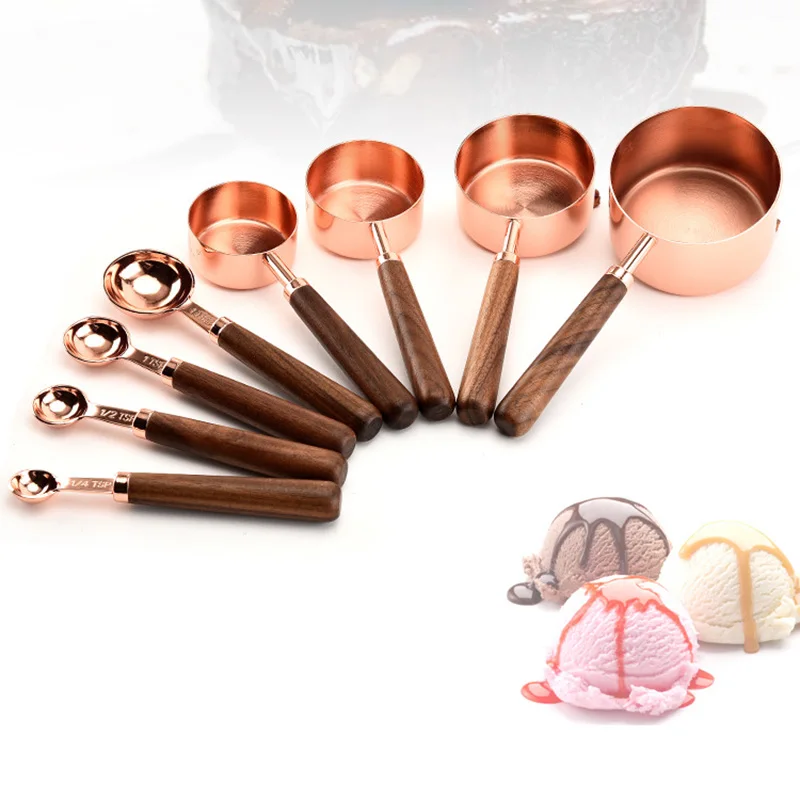 4pcs Stainless Steel Measuring Cup Kitchen Measuring Spoon Scoop With Walnut Wood Handle Kitchen Bar Baking Measuring Tools
4pcs Stainless Steel Measuring Cup Kitchen Measuring Spoon Scoop With Walnut Wood Handle Kitchen Bar Baking Measuring Tools