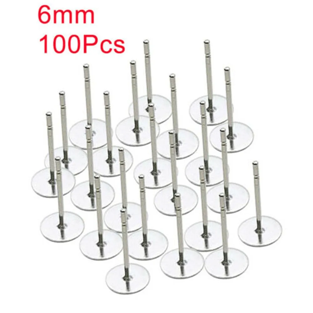 100 Pcs Hypoallergenic Flat Pad Earring Ear Post 4-6mm Stainless Steel Earring Cabochon Base Jewelry Making Supplies
100 Pcs Hypoallergenic Flat Pad Earring Ear Post 4-6mm Stainless Steel Earring Cabochon Base Jewelry Making Supplies
