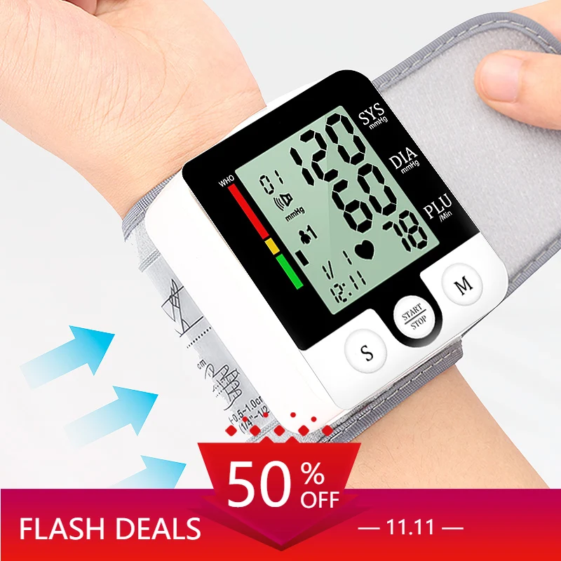 Smart Voice Blood Presure Monitor Cuff Wrist Sphygmomanometer Measuring Heart Rate Pulse Tonometer Household Health Portable BP
Smart Voice Blood Presure Monitor Cuff Wrist Sphygmomanometer Measuring Heart Rate Pulse Tonometer Household Health Portable BP