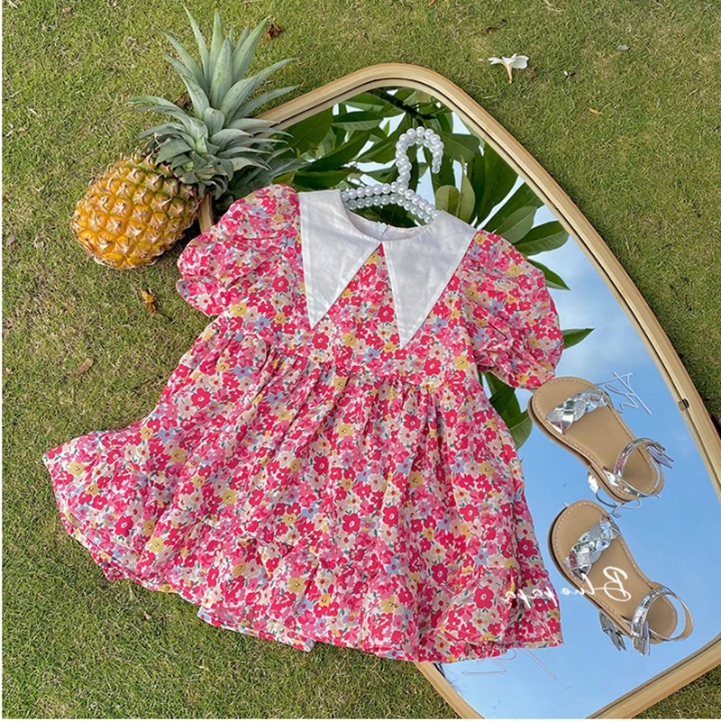 Girls Casual Dresses 2021 Summer Peter Pan Collar Floral Vestidos Korean Short Sleeve Children Princess Costumes 3-7Y
Girls Casual Dresses 2021 Summer Peter Pan Collar Floral Vestidos Korean Short Sleeve Children Princess Costumes 3-7Y