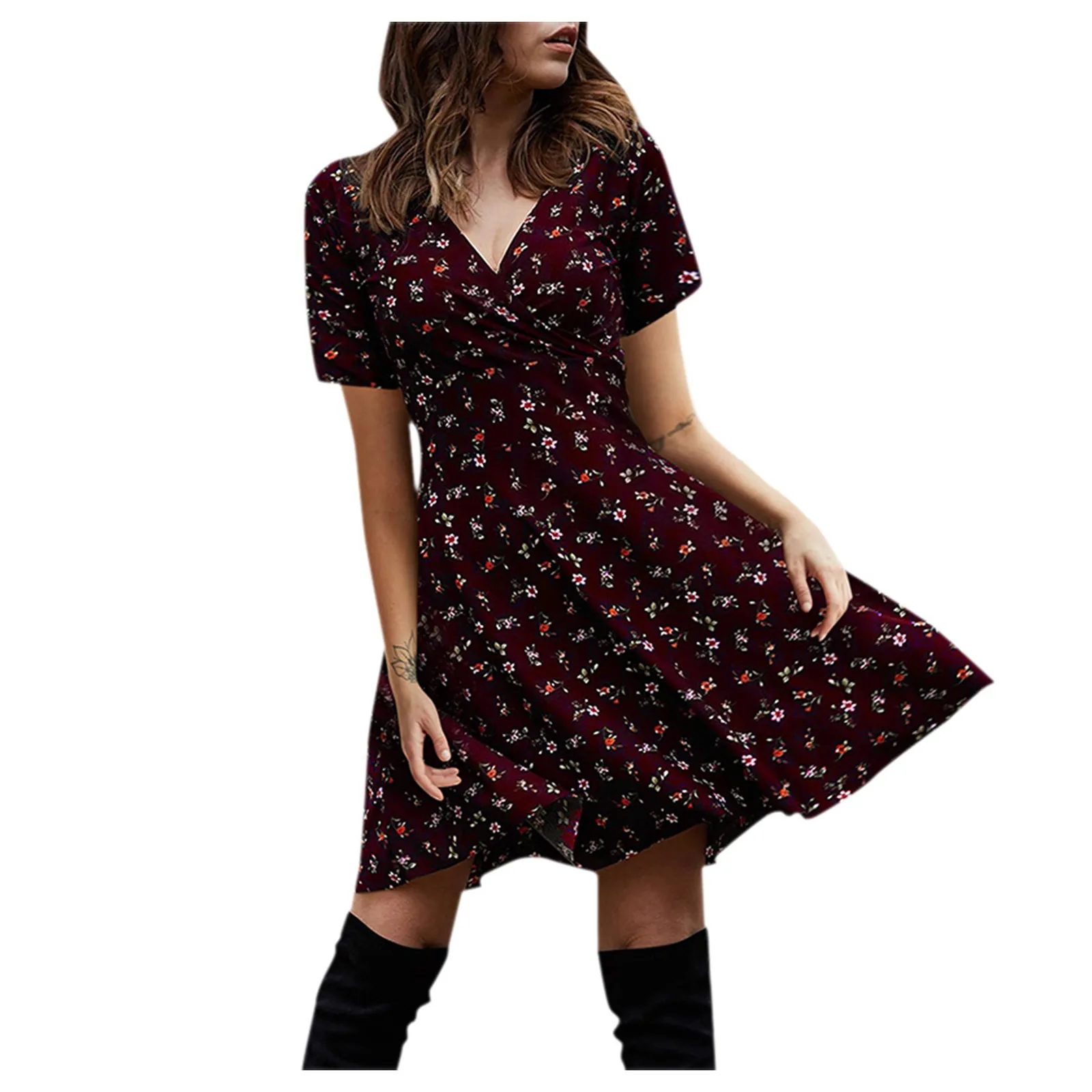 Summer Women Floral Dress Fashion Print V-Neck Manches Short Sleeve Elegant Party Club Dress Female Casual Dress#35
Summer Women Floral Dress Fashion Print V-Neck Manches Short Sleeve Elegant Party Club Dress Female Casual Dress#35