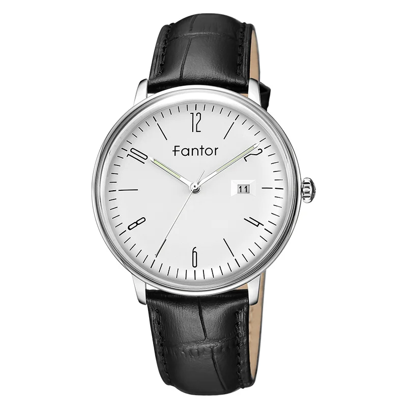 Fantor брендовые деловые мужские наручные часы с кожаным ремешком и датой