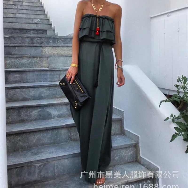 Casual Fashion Vintage Women Ruffles Dress 2020 Summer Off Shoulder Strapless Long Dress
Casual Fashion Vintage Women Ruffles Dress 2020 Summer Off Shoulder Strapless Long Dress