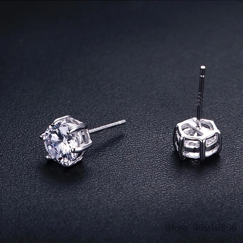 925 Sterling Silver Earrings Classic Six Claw Zirconia Stud Earrings For Women Men oorbellen boucle d'oreille S-E34
925 Sterling Silver Earrings Classic Six Claw Zirconia Stud Earrings For Women Men oorbellen boucle d'oreille S-E34