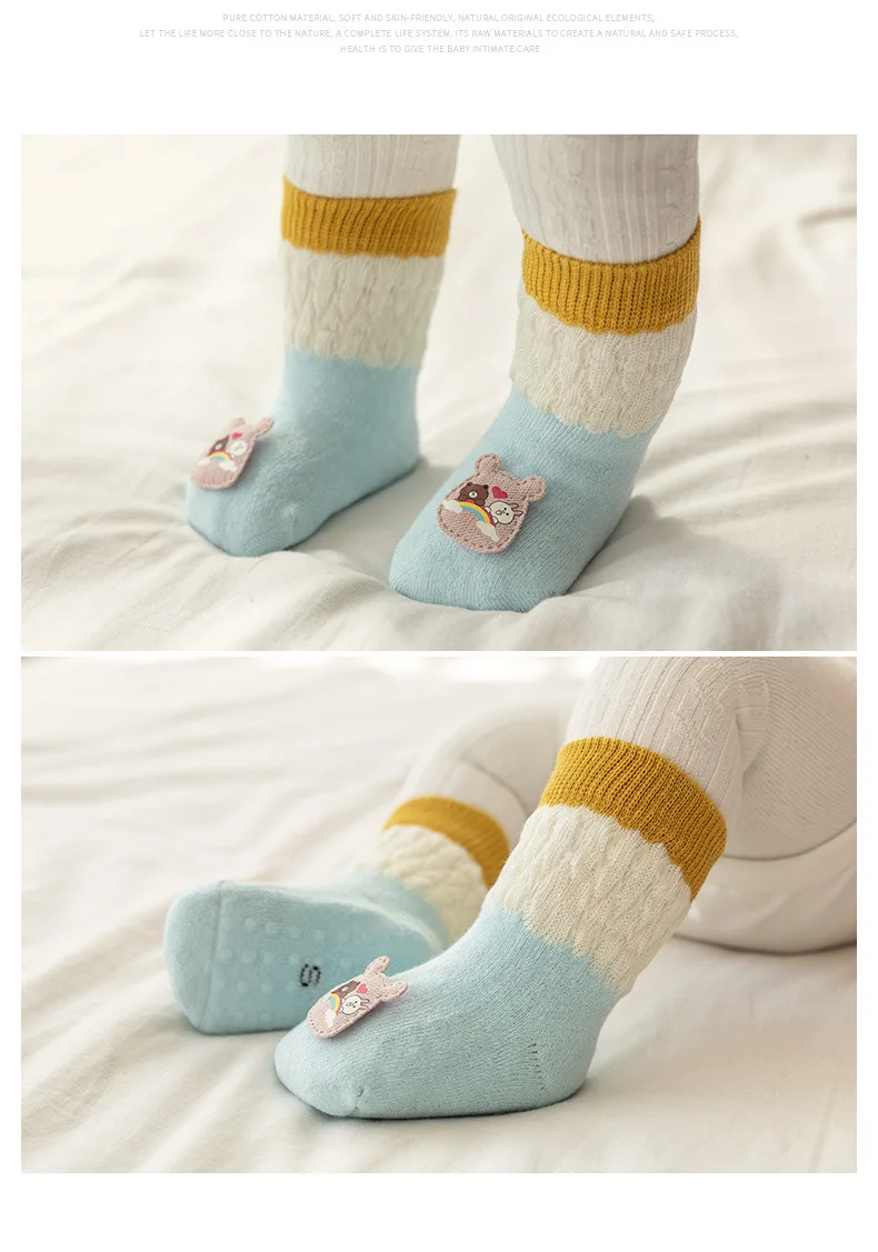 Носки для малышей нескользящие носки новорожденных с рисунком из мультфильма