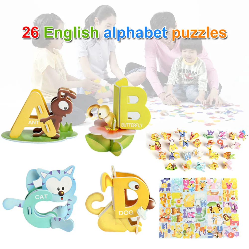 1 Set Children Kids Puzzle 26 Letters Animal Design 3D Educational Early Learning M09
1 Set Children Kids Puzzle 26 Letters Animal Design 3D Educational Early Learning M09