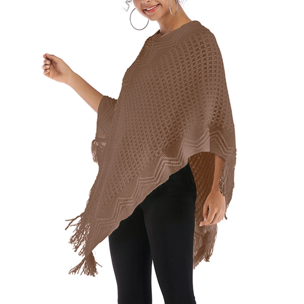 Autumn Spring Women Sweaters Poncho Pure Color Irregular Tassel Cape O-Neck Baggy Plaid Knitted Bat Sleeve Shirt Pullover Tops
Autumn Spring Women Sweaters Poncho Pure Color Irregular Tassel Cape O-Neck Baggy Plaid Knitted Bat Sleeve Shirt Pullover Tops