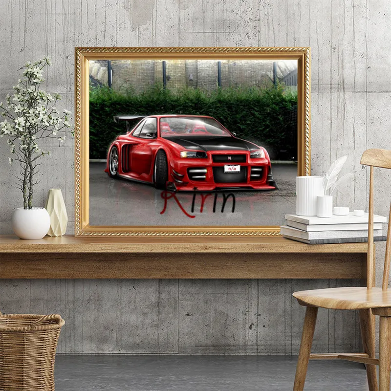 5D алмазная живопись сделай сам вышивка крестиком спортивный автомобиль полный