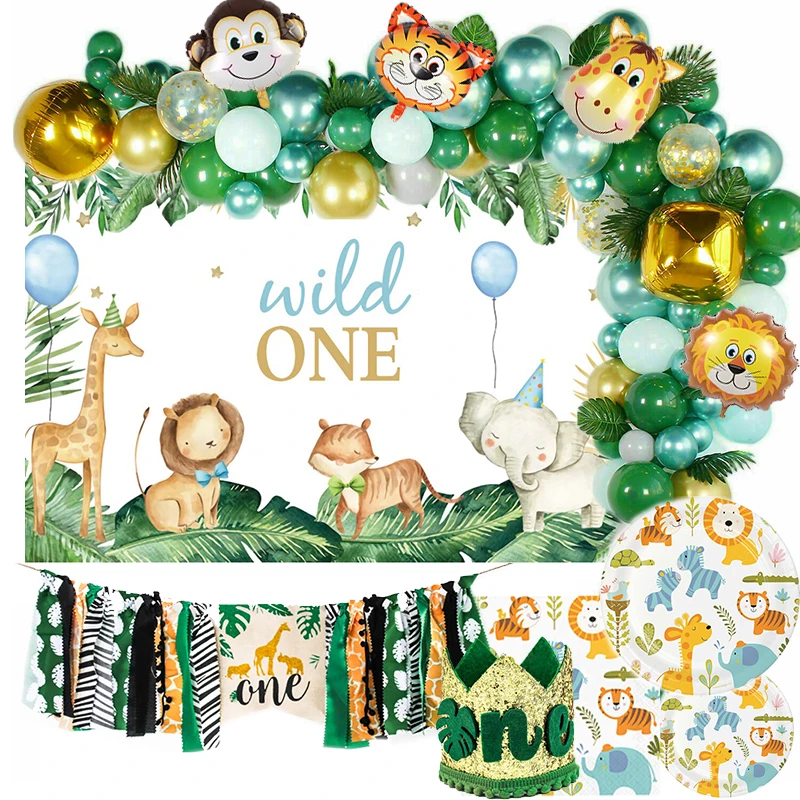 Wild One Birthday Party Balloon Garland Arch Jungle Safari Party Forest Decoration Kids First 1st Birthday Jungle Party Supplies
Wild One Birthday Party Balloon Garland Arch Jungle Safari Party Forest Decoration Kids First 1st Birthday Jungle Party Supplies