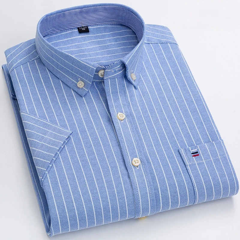 Pure Cotton Oxford 7XL Striped Shirt Plaid Shirt New Casual Mens Button Up Shirt Short Sleeve Korean Clothes Slim Fit Shirt Men
Pure Cotton Oxford 7XL Striped Shirt Plaid Shirt New Casual Mens Button Up Shirt Short Sleeve Korean Clothes Slim Fit Shirt Men