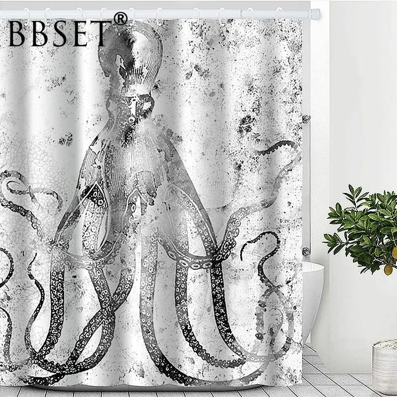 Grey Octopus Shower Curtain Ocean Animal Big Octopus Pattern Waterproof Multi-size Cortina De Bano Bathroom Decor with 12 Hooks 
Grey Octopus Shower Curtain Ocean Animal Big Octopus Pattern Waterproof Multi-size Cortina De Bano Bathroom Decor with 12 Hooks
