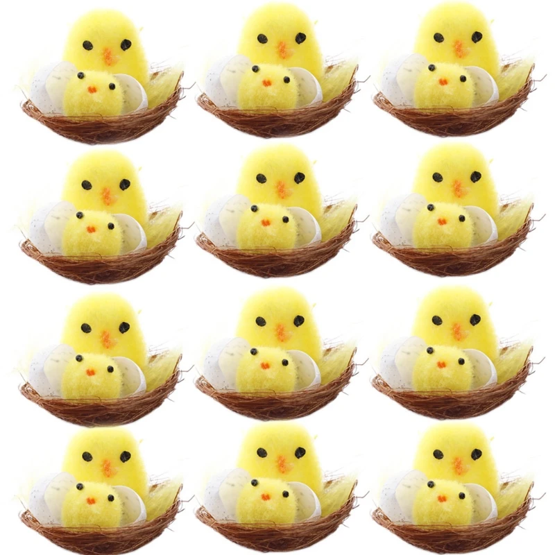12 Pcs Simulation Easter Chick Mini Lovely Artificial Home Decoration Toys Plush Chicken Gift for Children
12 Pcs Simulation Easter Chick Mini Lovely Artificial Home Decoration Toys Plush Chicken Gift for Children