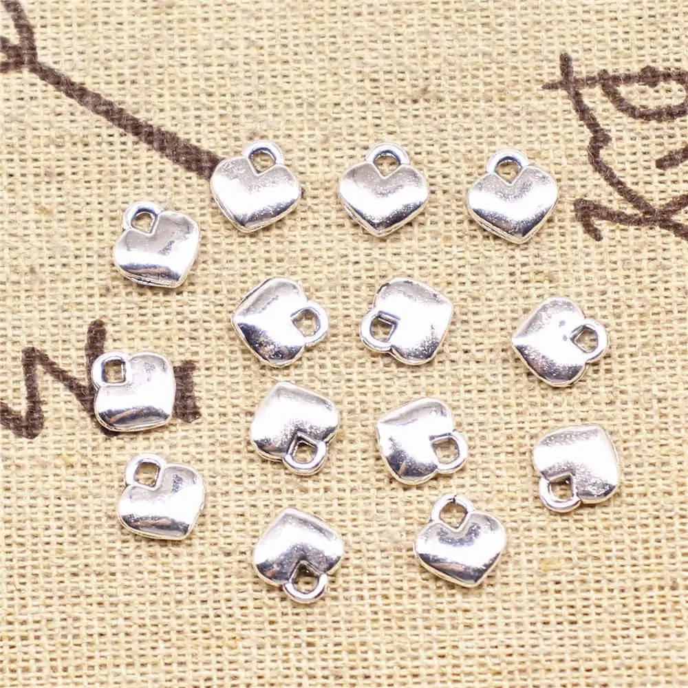 Подвески в форме сердца Little Peach, товары для фотографий, античный Серебристый цвет, 60 шт., 8x7 мм 
Подвески в форме сердца Little Peach, товары для фотографий, античный Серебристый цвет, 60 шт., 8x7 мм
