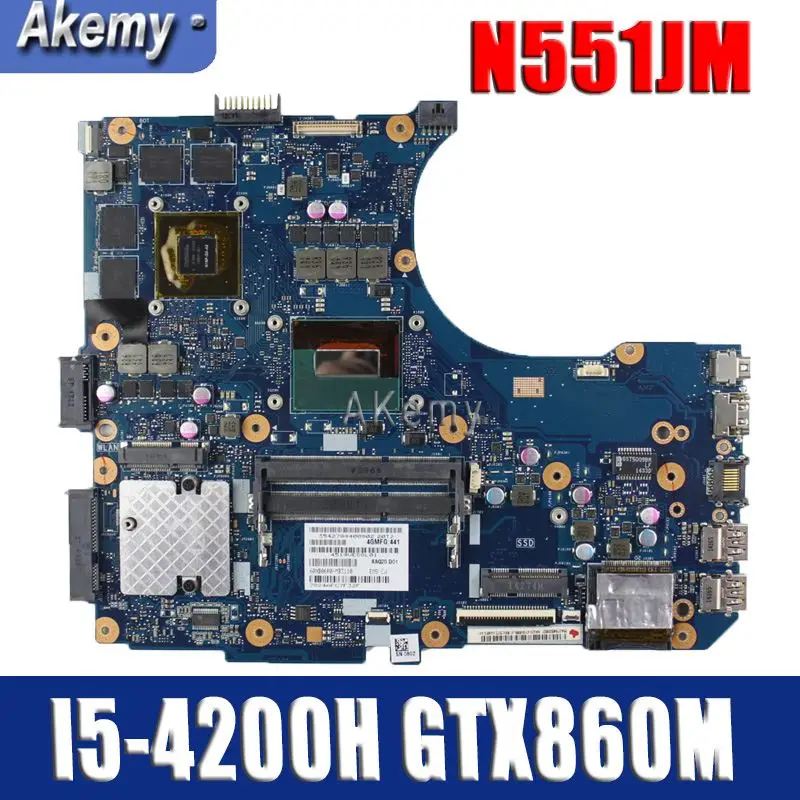 Amazoon N551JM Laptop motherboard For Asus N551JM G551JM N551JW N551J N551 Test Original Mainboard I5-4200H GTX860M
Amazoon N551JM Laptop motherboard For Asus N551JM G551JM N551JW N551J N551 Test Original Mainboard I5-4200H GTX860M