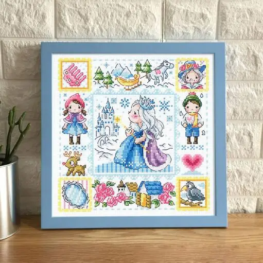 

hh TOP Cross stitch kits Counted Cross Stitch Kit The Snow Queen Princess Winter Fairy Tale Fairytale Fairyland Wonderland SO