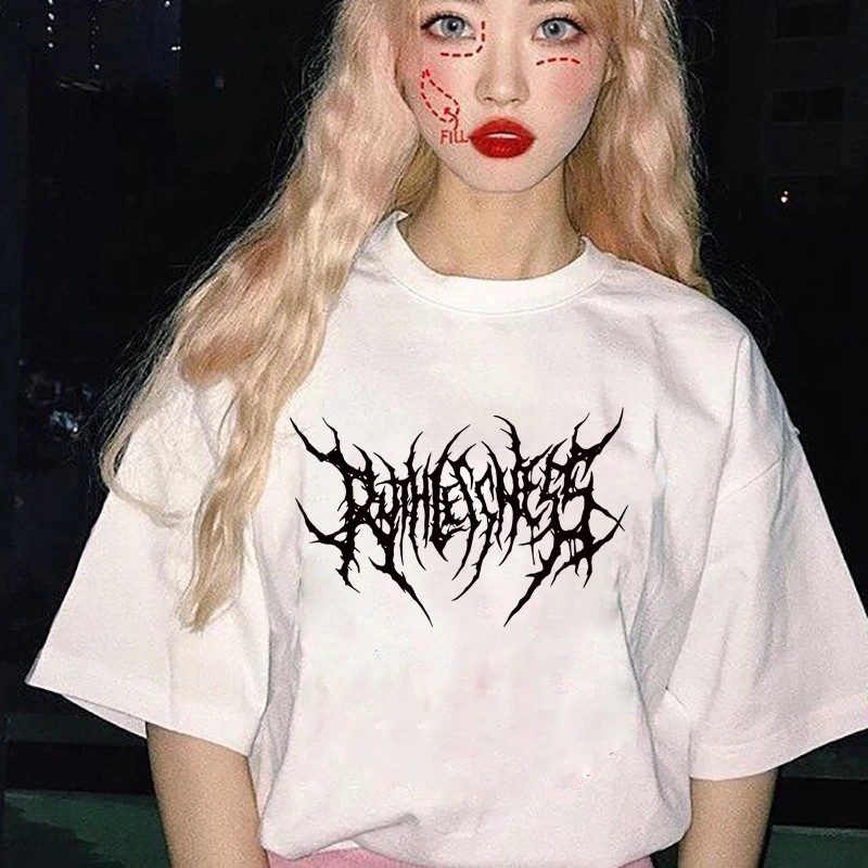 Gothic Loose Streetwear Tops Harajuku Letter Print T Shirt Women Summer Casual Short Sleeve Tee Shirt Oversized T-shirt Female
Gothic Loose Streetwear Tops Harajuku Letter Print T Shirt Women Summer Casual Short Sleeve Tee Shirt Oversized T-shirt Female