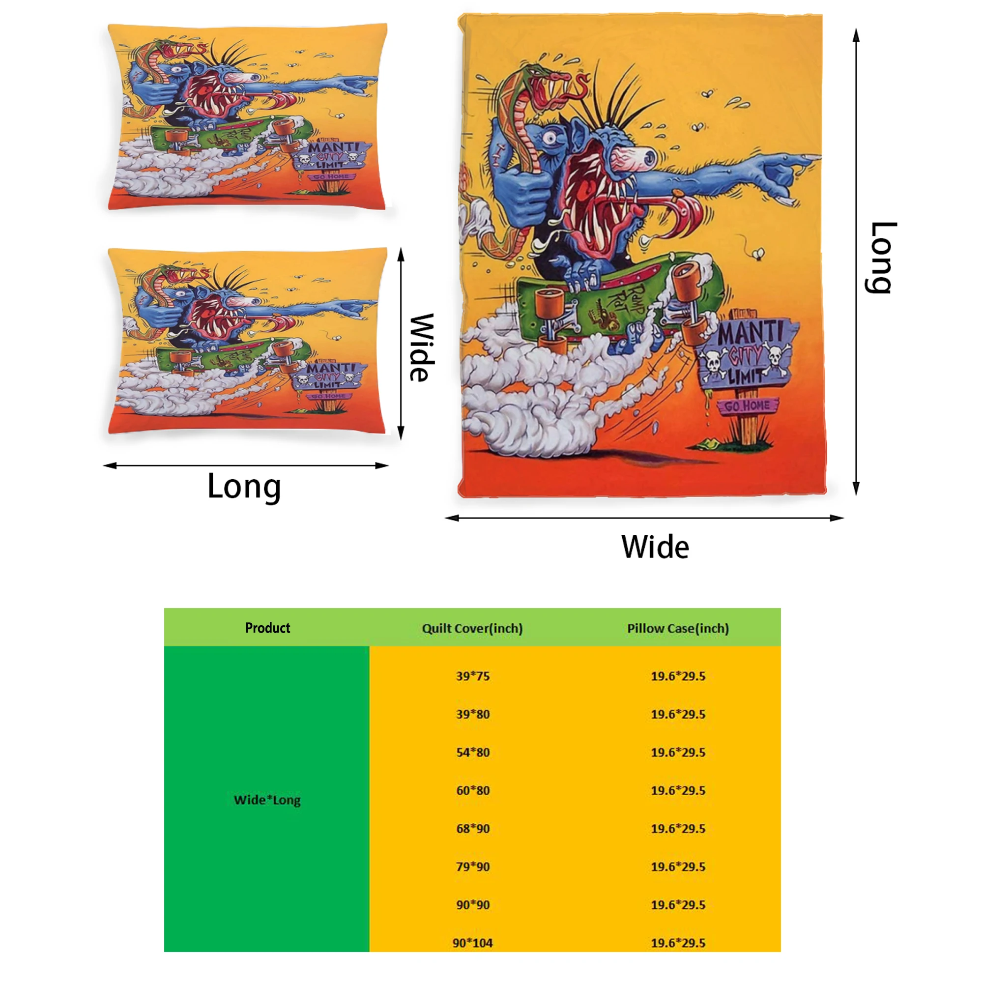 Rat Fink Graphic Printed Home Bedding Set Printing Polyester Quilt Cover Set 3 Pieces Quilt Cover Pillow Cover Set Free Shiping
Rat Fink Graphic Printed Home Bedding Set Printing Polyester Quilt Cover Set 3 Pieces Quilt Cover Pillow Cover Set Free Shiping