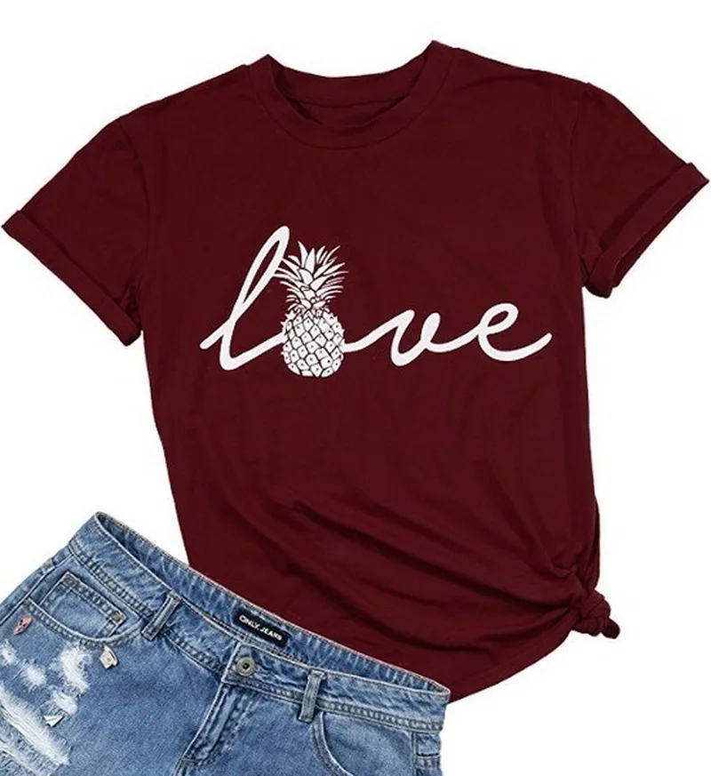Love Pineapple Print T Shirt Women Short Sleeve O Neck Loose Tshirt Summer Women Tee Shirt Tops Camisetas Mujer
Love Pineapple Print T Shirt Women Short Sleeve O Neck Loose Tshirt Summer Women Tee Shirt Tops Camisetas Mujer