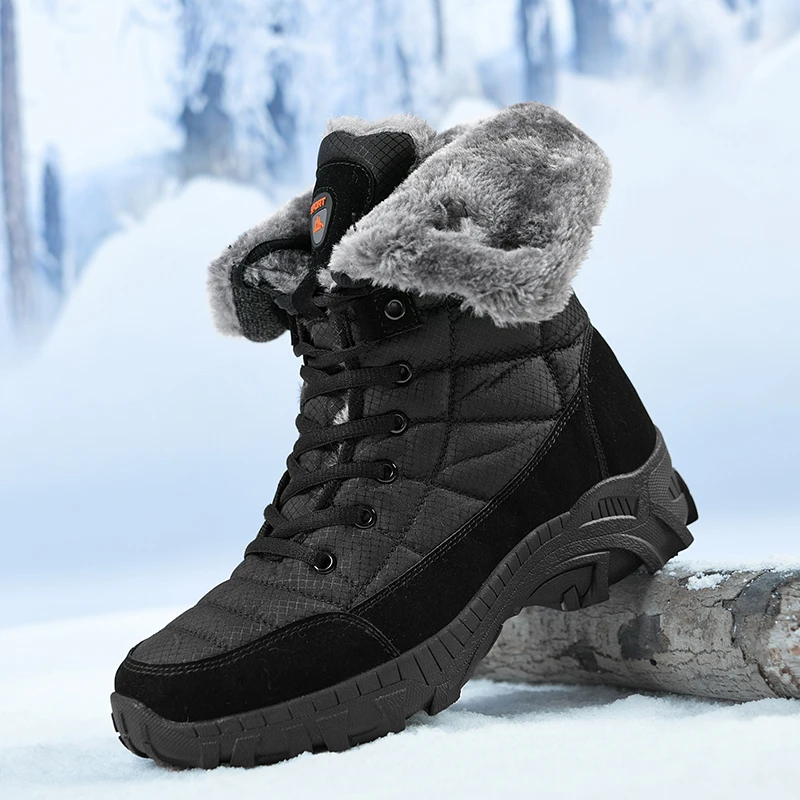 Winter Mens Hiking Boots Waterproof Snow Boots Plus Velvet Warm Side Lace Up Outdoor Casual Casual Resistance Men Cotton Shoes
Winter Mens Hiking Boots Waterproof Snow Boots Plus Velvet Warm Side Lace Up Outdoor Casual Casual Resistance Men Cotton Shoes