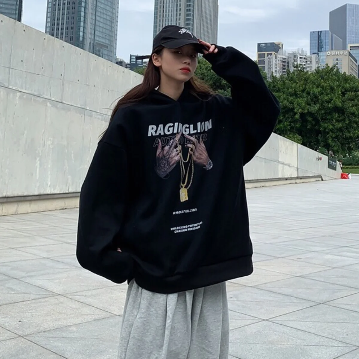 Y2k Punk Oversized Black Long Sleeve Hoodies Korean Fashion Plus Size Gothic Hoodie Tops Schoolgirl Streetwear Clothes
Y2k Punk Oversized Black Long Sleeve Hoodies Korean Fashion Plus Size Gothic Hoodie Tops Schoolgirl Streetwear Clothes