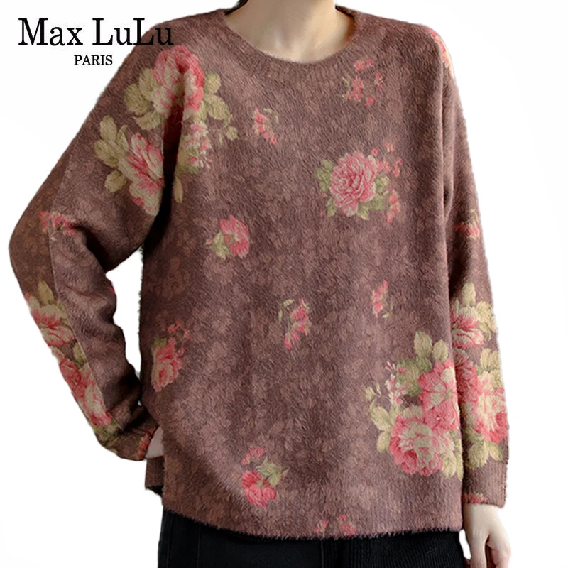 Женский винтажный джемпер Max LuLu, Свободный Повседневный пуловер с круглым вырезом и цветочным принтом, в европейском стиле, зима 2021
Женский винтажный джемпер Max LuLu, Свободный Повседневный пуловер с круглым вырезом и цветочным принтом, в европейском стиле, зима 2021