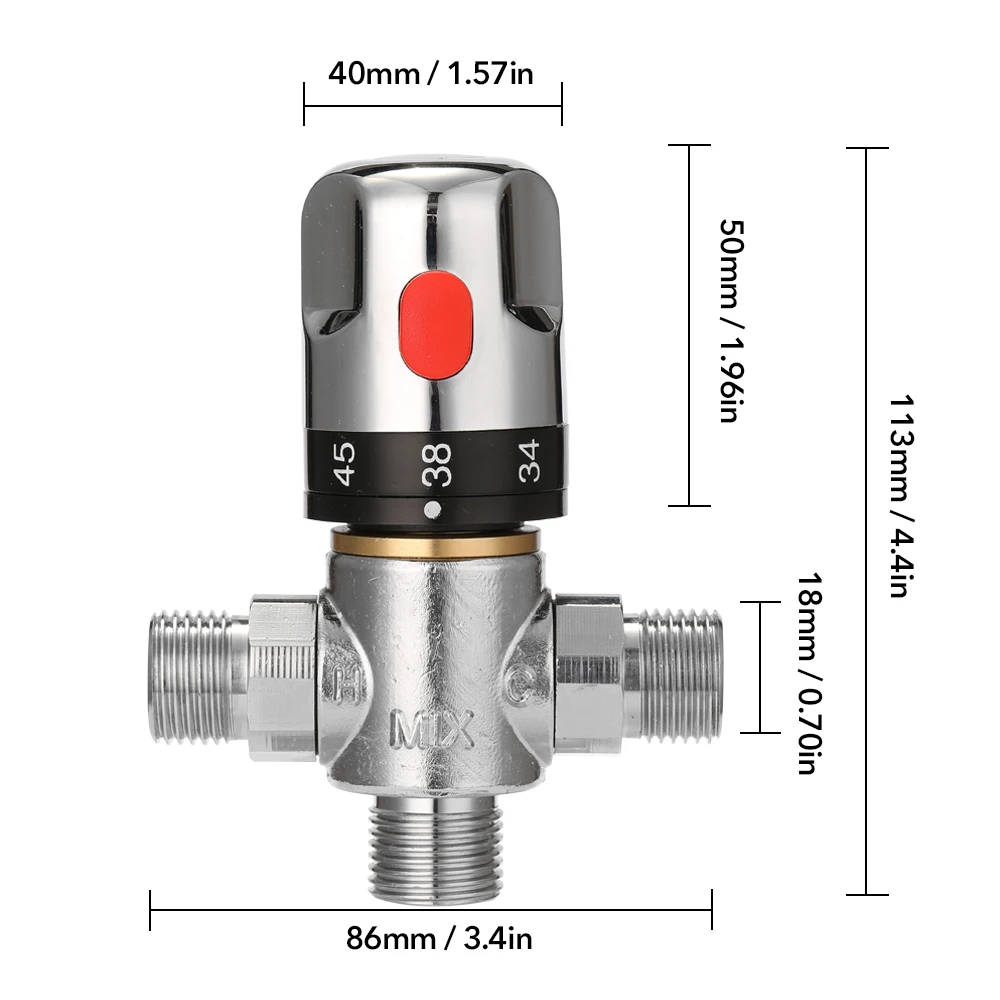 Bathroom Brass PipeThermostat Faucet Adjustable Thermostatic Mixer Valve Water Mixing Temperature Control Valve For Water Heater
Bathroom Brass PipeThermostat Faucet Adjustable Thermostatic Mixer Valve Water Mixing Temperature Control Valve For Water Heater