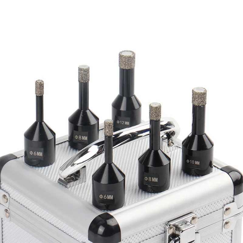 6PCS 6/6/8/8/10/12mm M14 Thread Dry Vacuum Brazed Diamond Drilling Core Bits Marble Ceramic Tile Hole Saw Kit
6PCS 6/6/8/8/10/12mm M14 Thread Dry Vacuum Brazed Diamond Drilling Core Bits Marble Ceramic Tile Hole Saw Kit