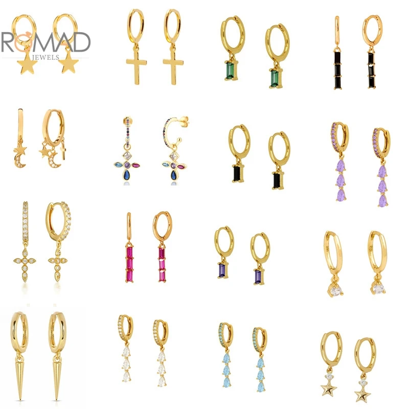 Серьги-подвески ROMAD в форме звезды женские, висячие ювелирные украшения для ушей золотого цвета с черным и фиолетовым кристаллом
Серьги-подвески ROMAD в форме звезды женские, висячие ювелирные украшения для ушей золотого цвета с черным и фиолетовым кристаллом
