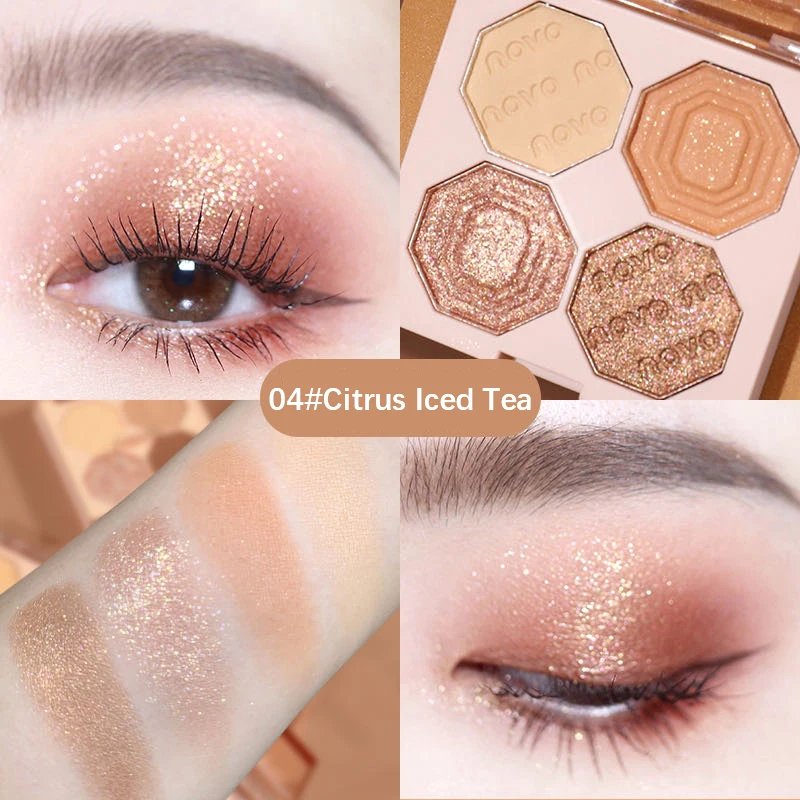 NOVO Eyeshadow Palette 4 Color Kleuren Matte Oogschaduw Palette Glitter Oogschaduw Make-Up Naakt Make Set Korea Cosmetics
NOVO Eyeshadow Palette 4 Color Kleuren Matte Oogschaduw Palette Glitter Oogschaduw Make-Up Naakt Make Set Korea Cosmetics