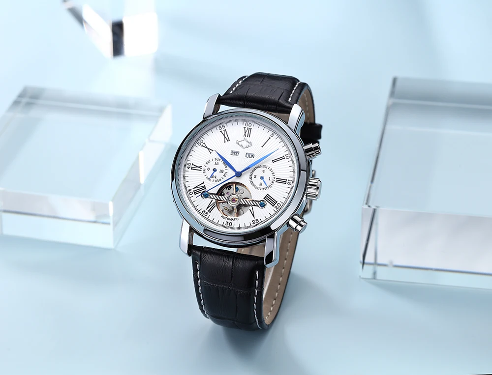 JARAGAR Full Calendar Tourbillon Auto Mechanical Mens Watches Top Brand Luxury Wrist Watch erkek kol saati Montre Homme
JARAGAR Full Calendar Tourbillon Auto Mechanical Mens Watches Top Brand Luxury Wrist Watch erkek kol saati Montre Homme